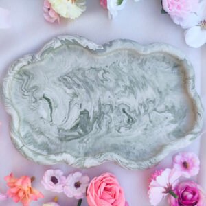Plateau nuage Jesmonite vert
